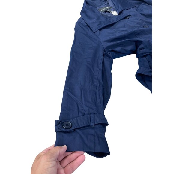 Ashley Stewart Womens Navy Blue trench peacock Coat Size 26 SKU 9250 - Picture 3 of 11